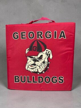 Vintage Georgia Bulldogs Portable Stadium Cushion Seat With Handle & Strap